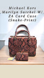 Michael Kors Marilyn Satchel (Snake-Print) W/ZA Card Wallet