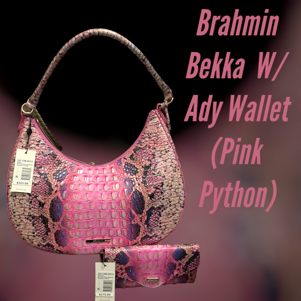 Brahmin Bekka (Pink Cobra) W/Ady Wallet