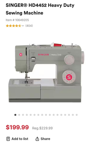 Singer Heavy Duty Sewing Machine 4452