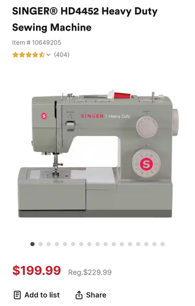 Singer Heavy Duty Sewing Machine 4452