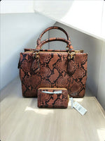 Michael Kors Marilyn Satchel (Snake-Print) W/ZA Card Wallet